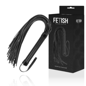 Fetish Submissive veganläderpiska med mjukt läder och robust handtag