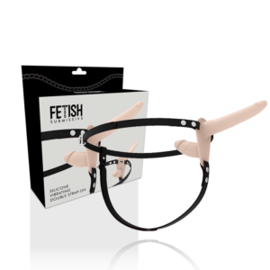 FETISH SUBMISSIVE dubbel vibrator strap-on med vattentät design