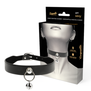 Coquette Jingle Bell choker i veganskt läder med klingande detaljer