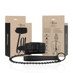 Intense Fetish vegan leather-krage i svart veganskt läder med justerbar spänne