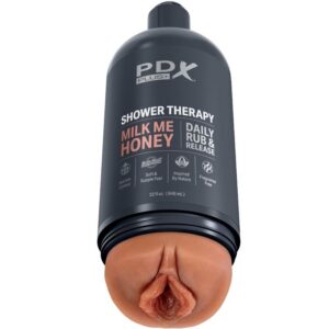Stroker utformad som shampooflaska från PDX Plus — diskret design