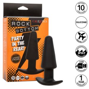 Avsmalnande anal plug Rock Bottom med kraftfulla vibrationer för intensiv stimulans