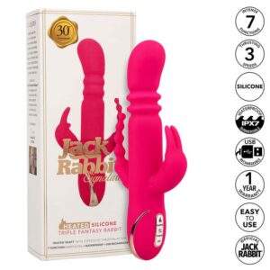 Uppvärmbar Jack Fantasy rabbit-vibrator med vibration och rörelse