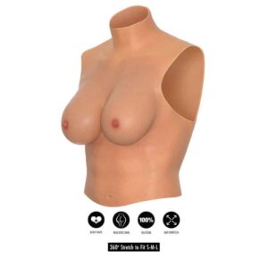 Alter Ego Wearable Breast Shirt D-Cup brösttillsats i neutrala nyanser, framvisad från framsidan