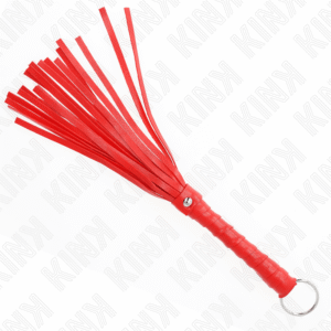 Röd mini piska 28 cm med kompakt smidig design för BDSM