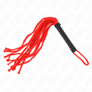 Röd BDSM-reppiska Rojo Rope Whip 56 cm med repdesign