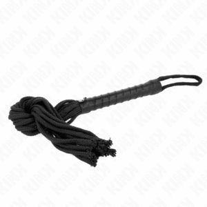 Black Rope Whip 56 cm flätad bondagepiska i svart rep