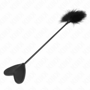 Duopadel med ticklande fjädrar och hjärtformad paddel, 31 cm lång