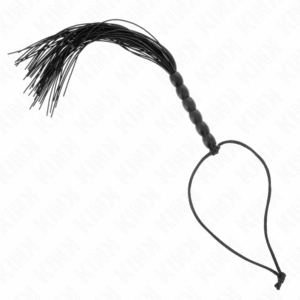 Kompakt silikonpiska med 6 svarta pärlor längs skaftet, 26 cm lång