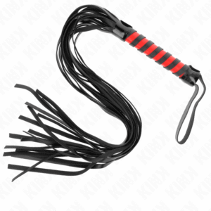 KINK Long Striped Whip 70 cm piska med randiga svart-vit design