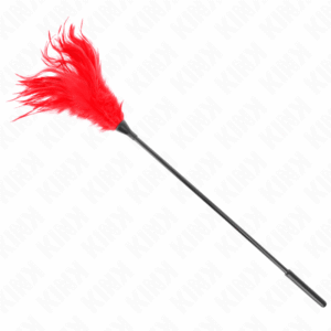 Red Tickle Feathers sensoriska fjädrar 45 cm med mjuka röda fjädrar