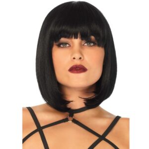 Klassisk svart bob-peruk Short Natural, kort och elegant design med naturlig look