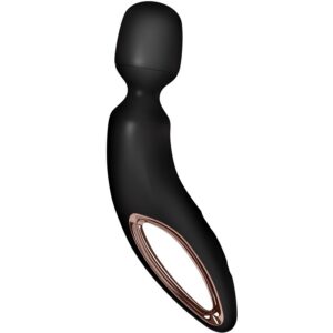 Satisfyer Wand Erland Svart vibrerande massager med mjukt silikonhuvud