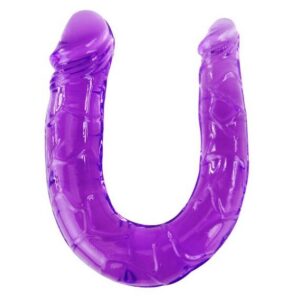 Lila dubbel dildo Double Dong med två identiska huvuden