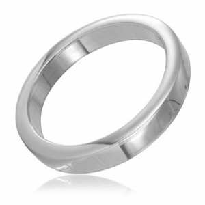 Polerad metall cockring 35 mm med elegant rundad form mot neutral bakgrund