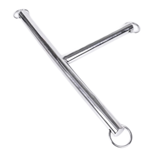 T-Bar spreader restraint i rostfritt stål med polerad finish för bondage