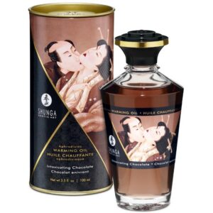Värmande chokladdoftad olja 100 ml i elegant flaska