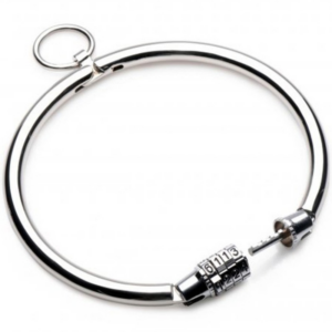 Tung metallkrage Combination Closure Collar 13,5 cm för BDSM-kontroll