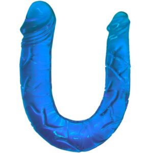 Genomskinlig BAILE dubbeldildo 30 cm i TPR med hästskoformad design