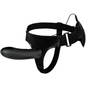 Vibrerande strap-on Myron med texturerad dildo och justerbar sele