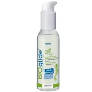 Bioglide naturligt glidmedel 125 ml — praktisk flaska för glid och massage