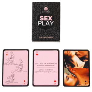 Förpackning av Sex Play erotisk kortspel för par med 55 kort