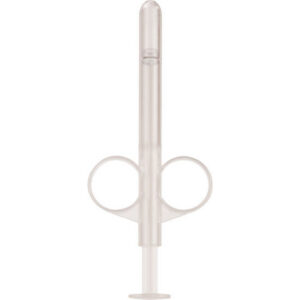 Calex Lube Tube glidmedelapplicator i vit färg med svart spruthuvud, kapacitet 20 ml