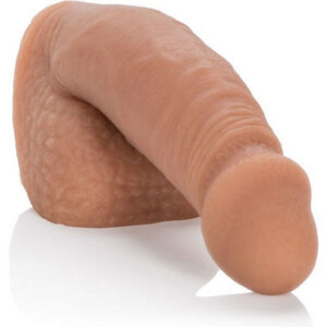 Realistisk packing penis i brun silikon, 14.5 cm långt