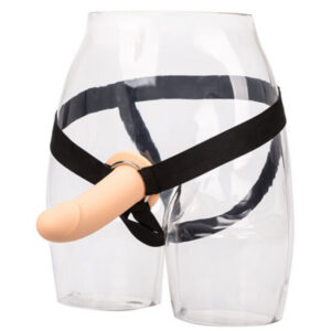 Beige sele CALEX PPA Jock Strap med ihålig dildo för par