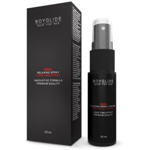 Boyglide Anal Relaxing Spray 20 ml flaska med etikett