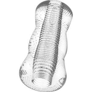 Tensek 1 transparent masturbator med inbyggda sugkoppar och spiral-textur