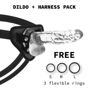 XRAY Harness transparent jelly strap-on dildo 20 cm med realistisk form
