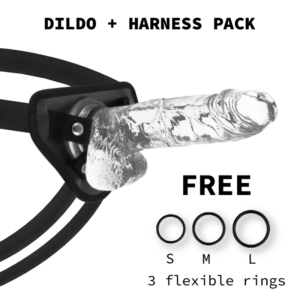 XRAY Harness strap-on-set med sele och 22 cm realistisk jelly dildo