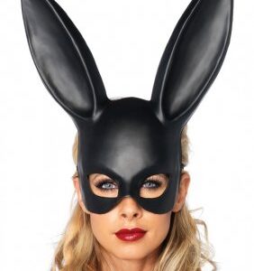 Kaninformad bondage maskeradmask i polyetylen med elastiskt justerbar band
