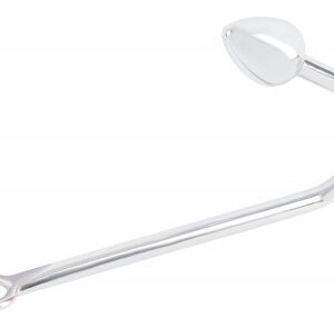 Silverfärgad analkrok 24 cm med integrerad buttplug och metallring