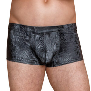 Mörkgrå boxershorts med trendigt ormskinnsmönster och modern design