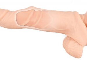 Penis Sleeve-förlängare i flexibel silikon med naturlig färg