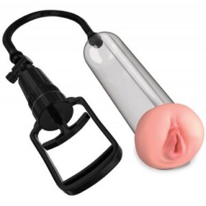 Penispump med realistisk lösvagina och vakuumcylinder, 22 cm längd