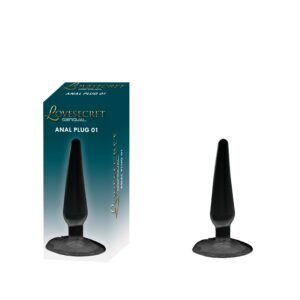 Slät analplugg Analplug 01 med sugpropp, 11 cm lång i flexibelt TPE
