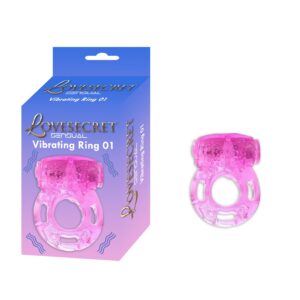 Vibrerande penisring 01 Rosa av flexibelt TPE-material
