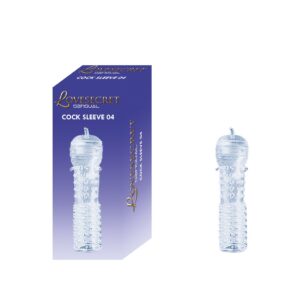 Transparent LS40 penissleeve av TPE-material med ribbor och upphöjda prickar