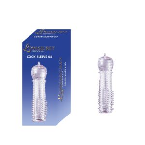 LS41 Ribbed Penissleeve i transparent TPE med ribbor och upphöjda prickar