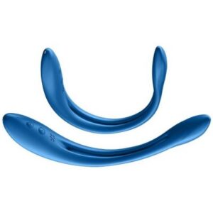 Blå Elastic Joy parvibrator med flexibel elastisk design för två