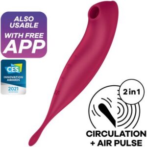 Satisfyer Twirling Pro+ dual-function vibrator med lufttrycksvågor och vibrationsmekanismer