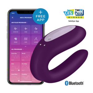 Satisfyer Double Joy parvibrator med appstyring och flexibel U-form