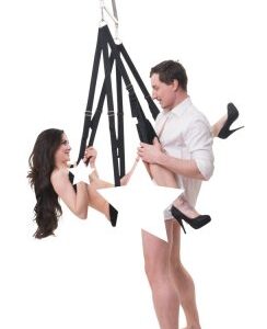 Mångsidig Love Swing sexgunga med vadderade handtag och takmontage