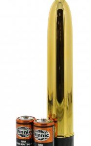Slim-Line Vibrator i guld med justerbar vibration och slank design