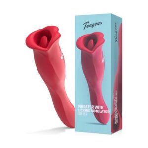 Teazers Vibrator med vibrerande skaft och slickande klitorisstimulator för dubbel stimulans