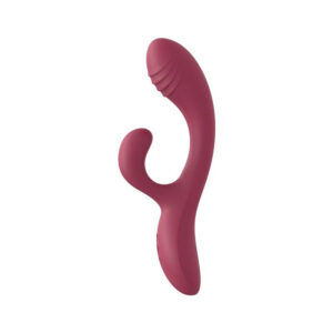 Elvis rabbitvibrator i röd silikon med dubbel stimulans och värme
